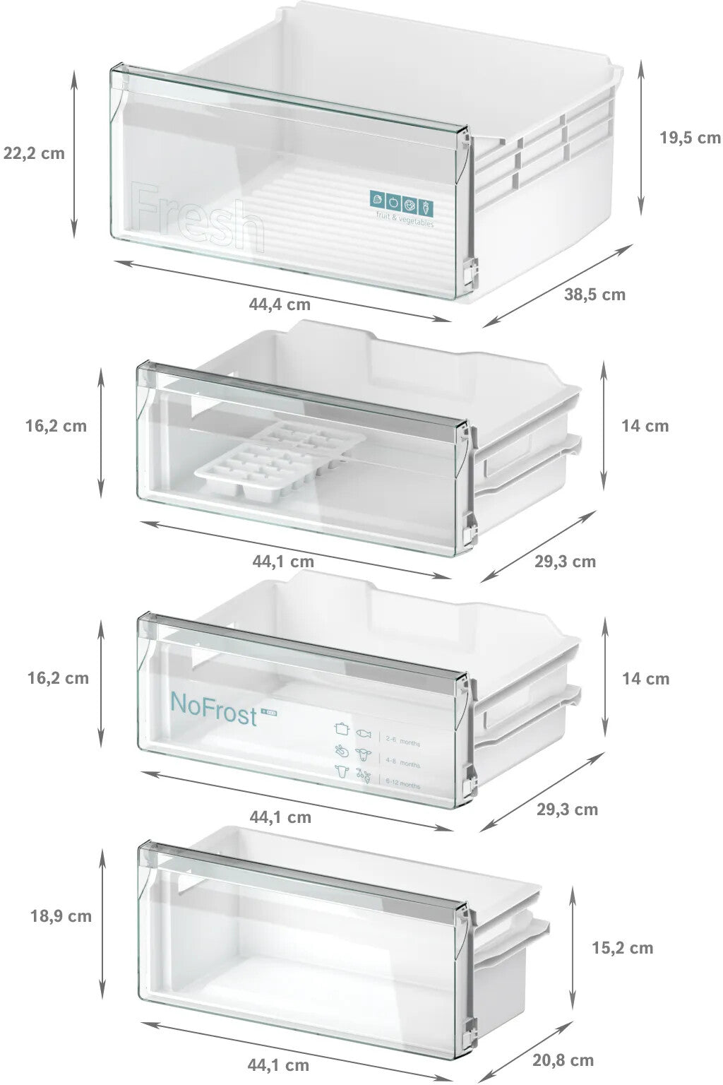 Siemens iQ100 KI96NNSE0 koel-vriescombinatie Ingebouwd 290 l Wit