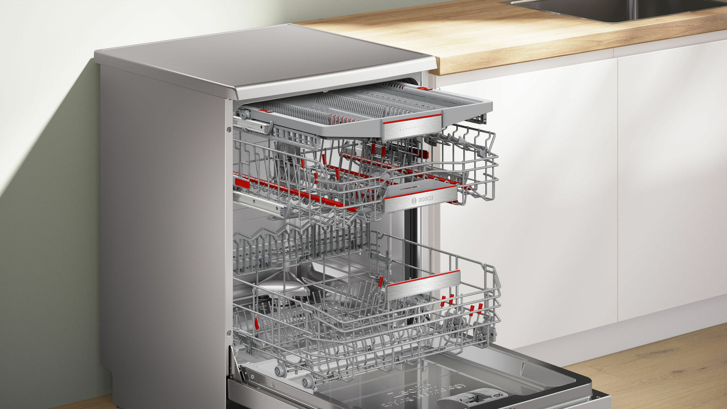 Bosch Serie 8 , Vrijstaande vaatwasser, 60 cm, Geborsteld staal anti-fingerprint, SMS8TCI04E