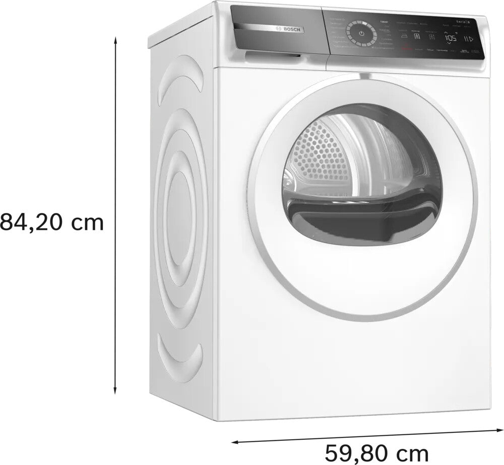 Bosch Serie 8 WRB247C9NL wasdroger Vrijstaand Voorlader 9 kg Wit