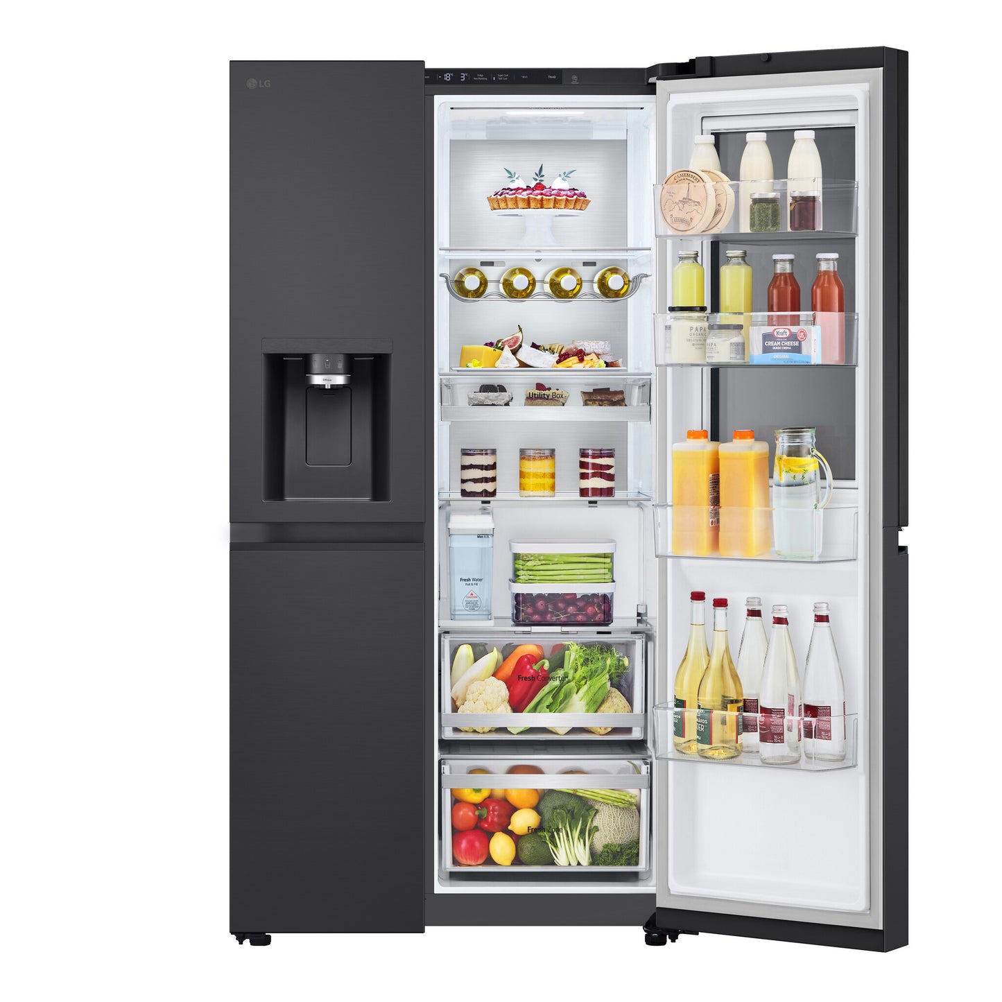 LG InstaView GSXE91EVAD amerikaanse koelkast Vrijstaand 628 l Zwart