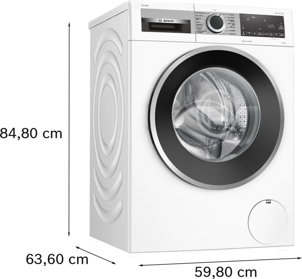 Bosch Serie 6 , Wasmachine, voorlader, 9 kg, 1400 rpm, WGG244FPNL