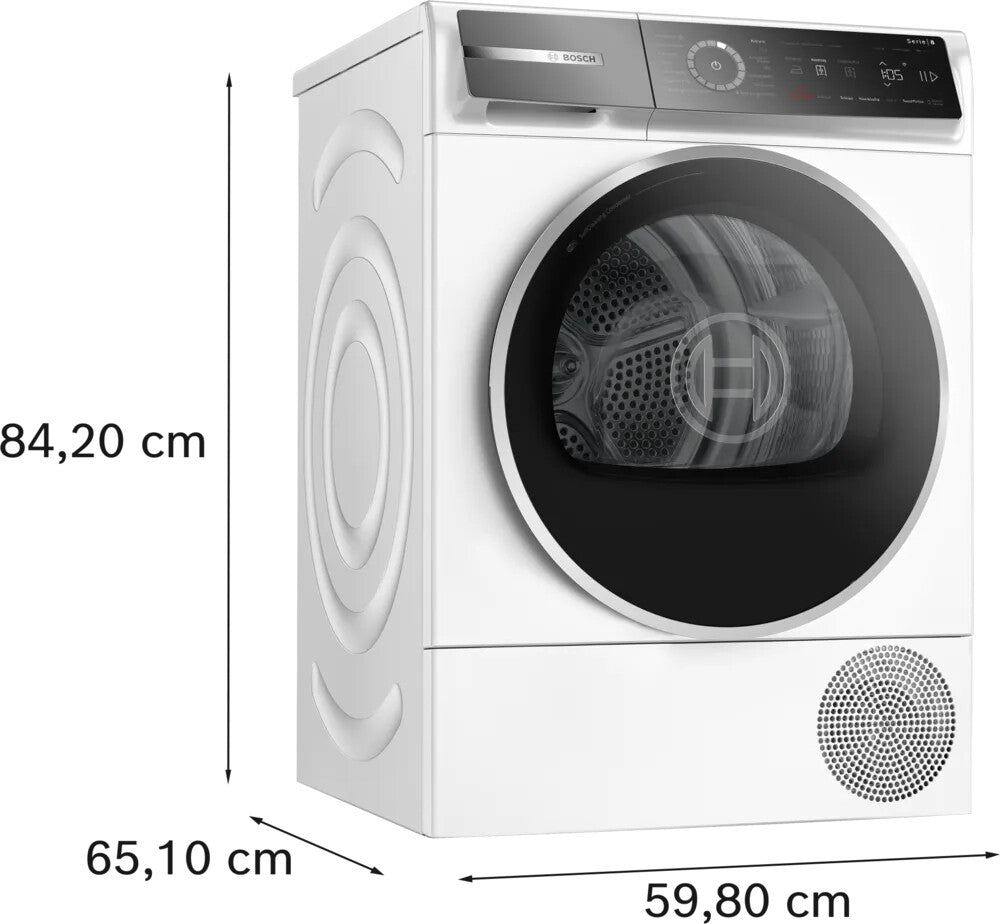 Bosch Serie 8 WQB246CLNL wasdroger Vrijstaand Voorlader 9 kg Wit