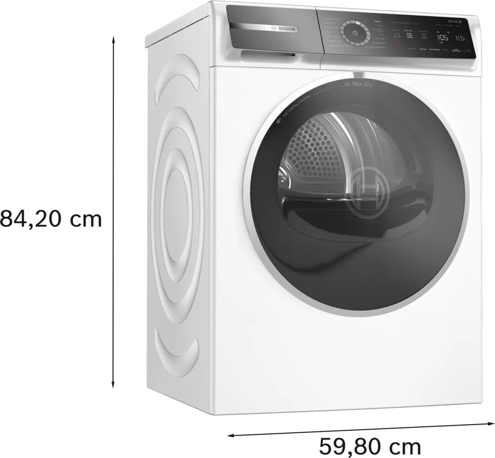 Bosch Serie 8 WRB247C5NL wasdroger Vrijstaand Voorlader 9 kg Wit