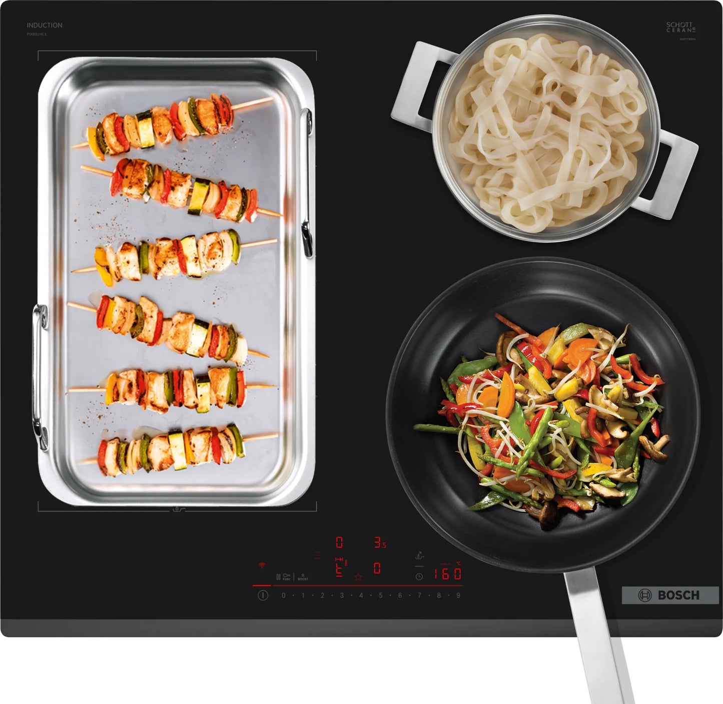 Bosch Serie 6 PIX631HC1E kookplaat Zwart Ingebouwd 60 cm Inductiekookplaat zones 4 zone(s)