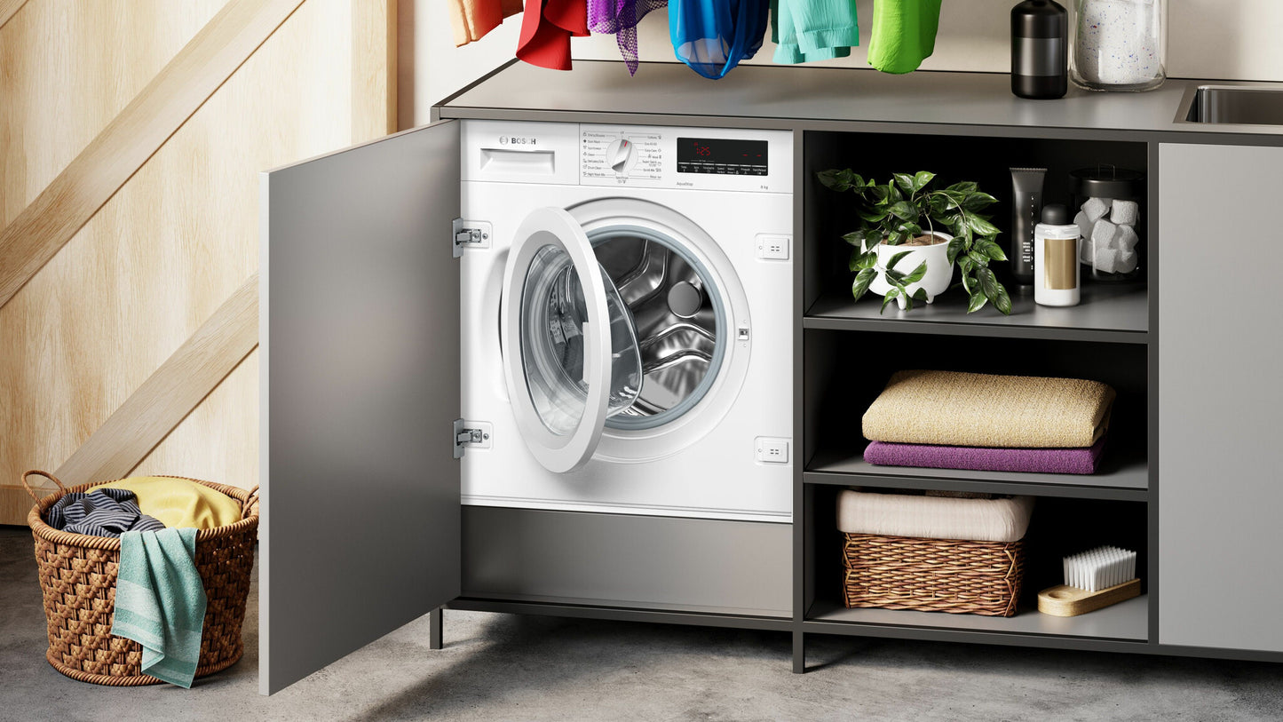 Bosch Serie 8 , Inbouw Wasmachine, voorlader, 8 kg, 1400 rpm, WIW28542EU
