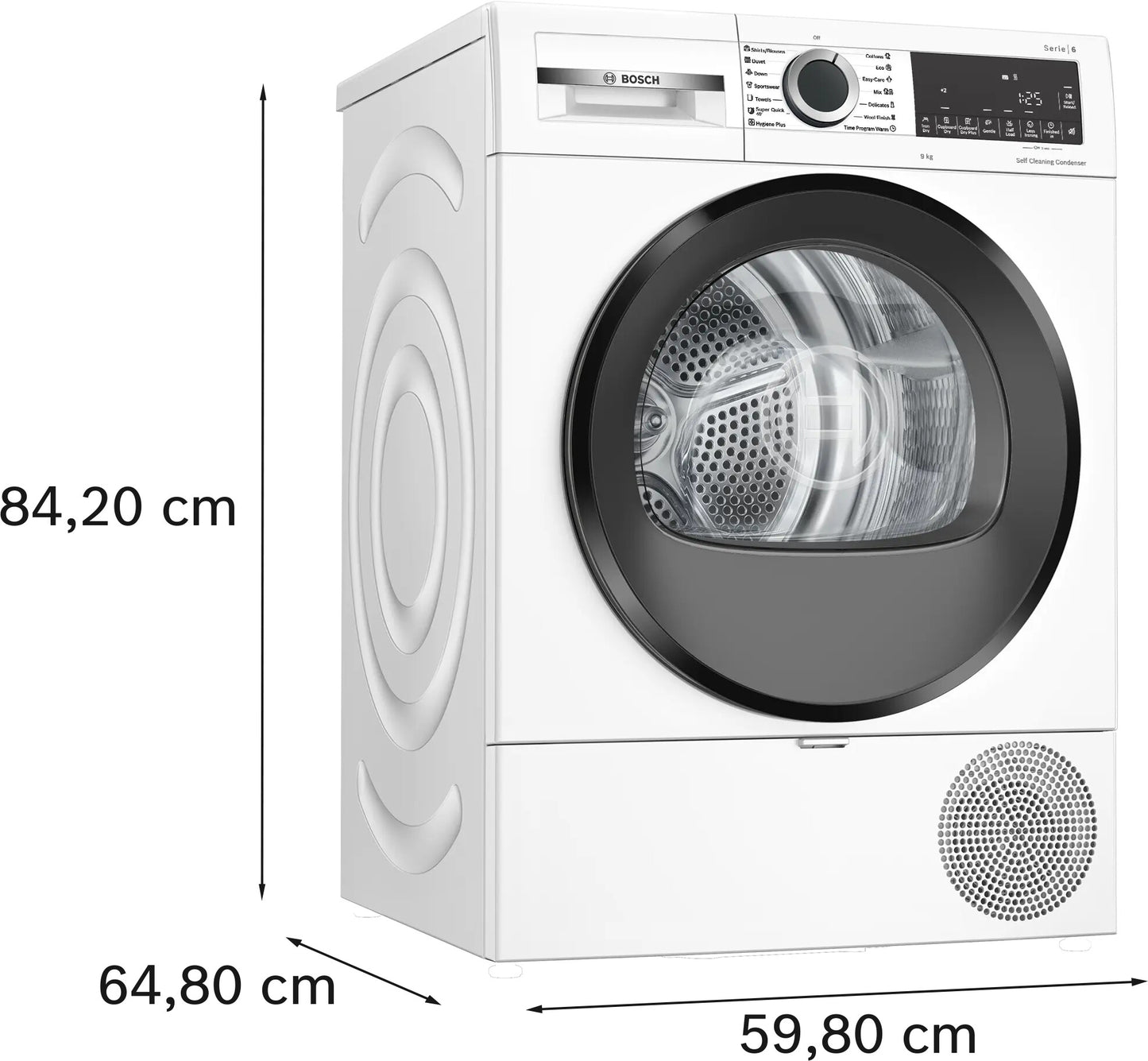 Bosch Serie 6 WQG143DANL wasdroger Vrijstaand Voorlader 9 kg Wit