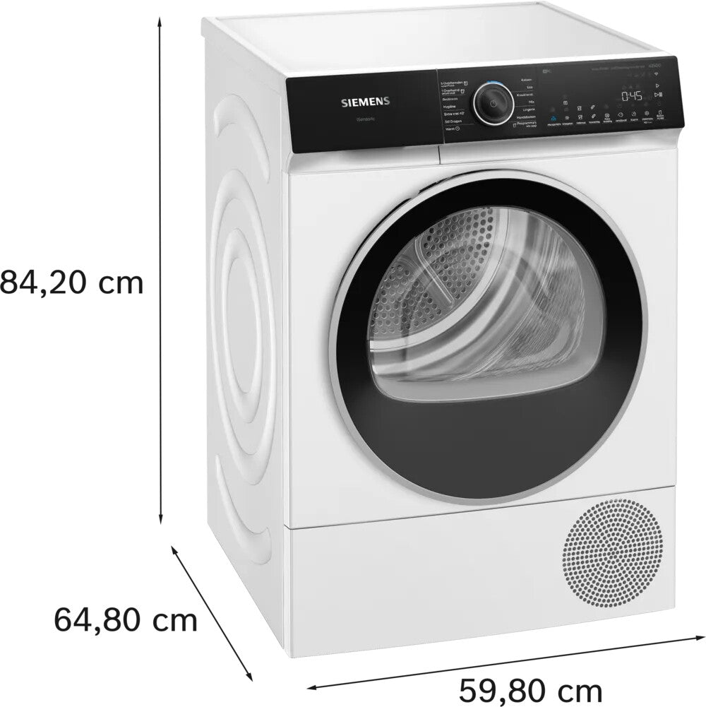 Siemens iQ700 WQ46H2CLNL wasdroger Vrijstaand Voorlader 9 kg Wit