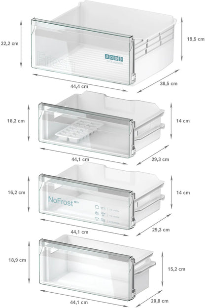 Siemens iQ100 KI96NNSE0 koel-vriescombinatie Ingebouwd 290 l Wit
