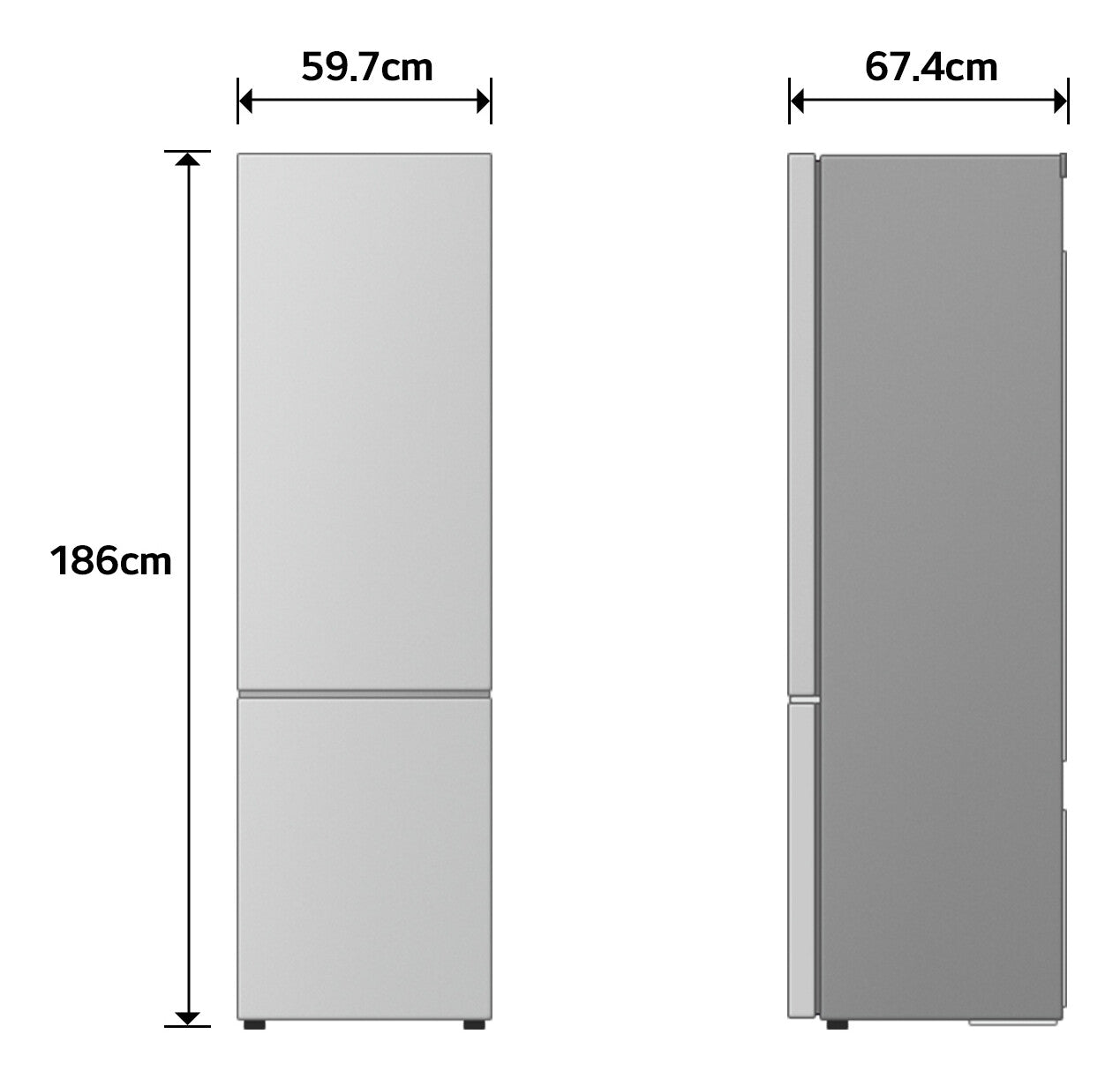 LG GBBS312CPY Vrijstaand 333 l Zilver