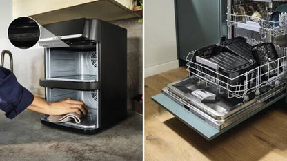 Bosch Serie 6 MAFD661B7 friteuse Dubbel 12 l Vrijstaand 2800 W Heteluchtfriteuse Zwart
