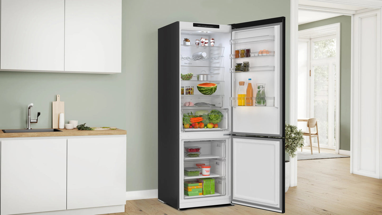 Bosch Serie 4 KGN492XCF koel-vriescombinatie Vrijstaand 440 l Zwart, Roestvrijstaal