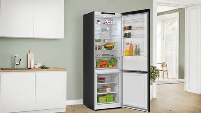 Bosch Serie 4 KGN492XCF koel-vriescombinatie Vrijstaand 440 l Zwart, Roestvrijstaal