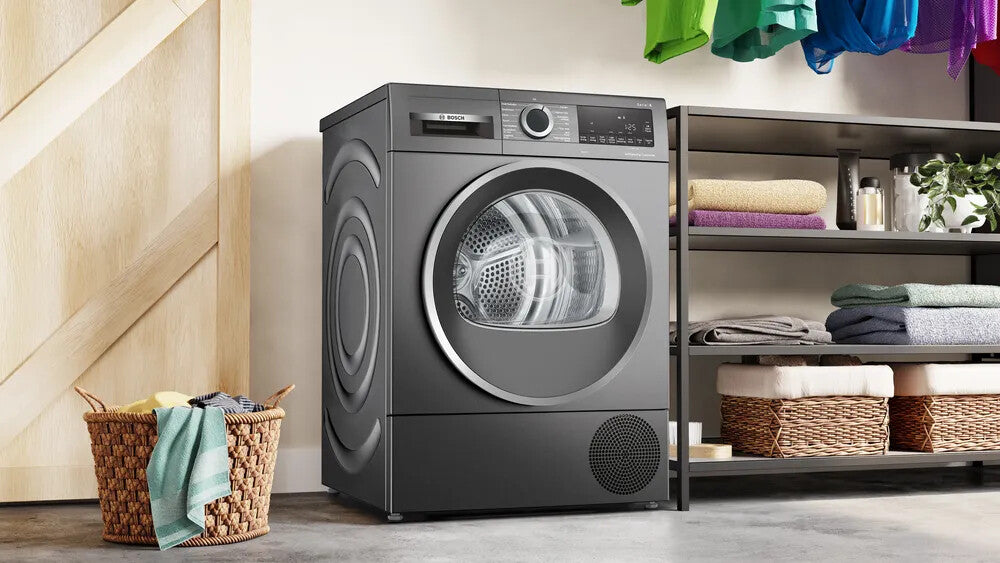 Bosch Serie 6 WQG235DINL wasdroger Vrijstaand Voorlader 8 kg Grijs