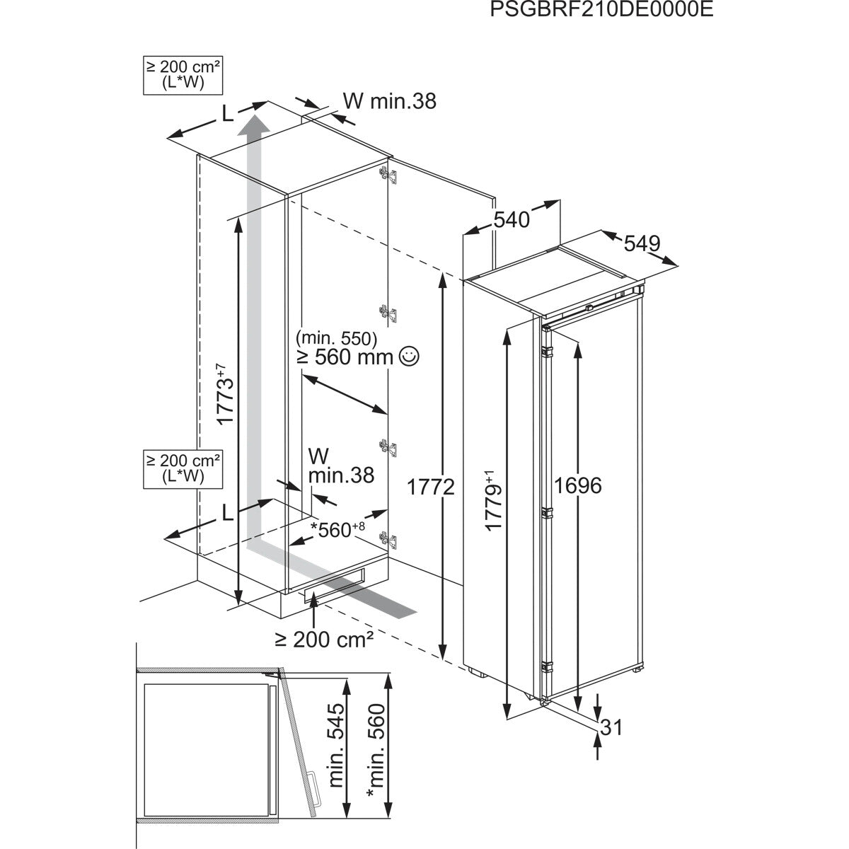 AEG TB7NA181ES Vrieskast Ingebouwd 212 l Wit