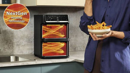 Bosch Serie 6 MAFD661B7 friteuse Dubbel 12 l Vrijstaand 2800 W Heteluchtfriteuse Zwart