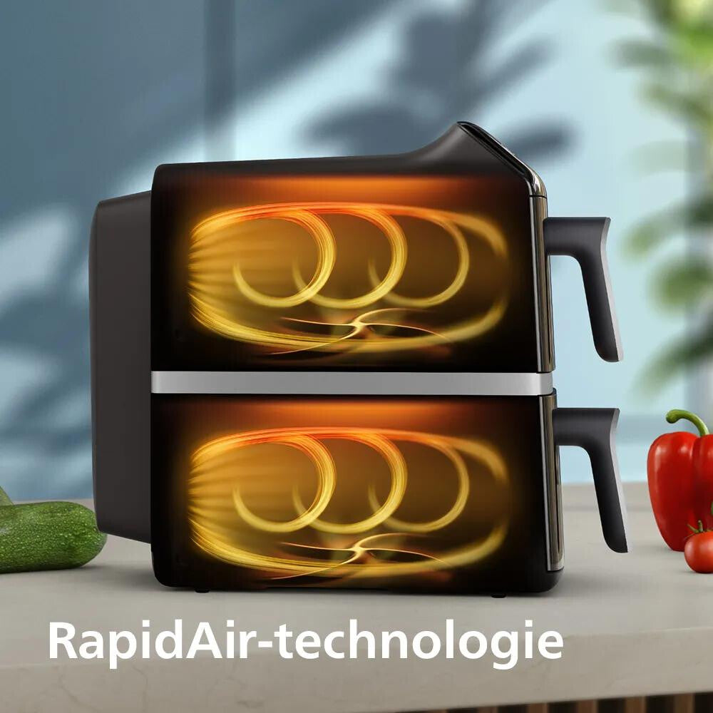 Philips 4000 series Gestapelde Airfryer met twee manden uit de 4000-serie