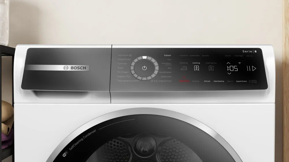 Bosch Serie 8 WQB246CPNL wasdroger Vrijstaand Voorlader 9 kg Wit