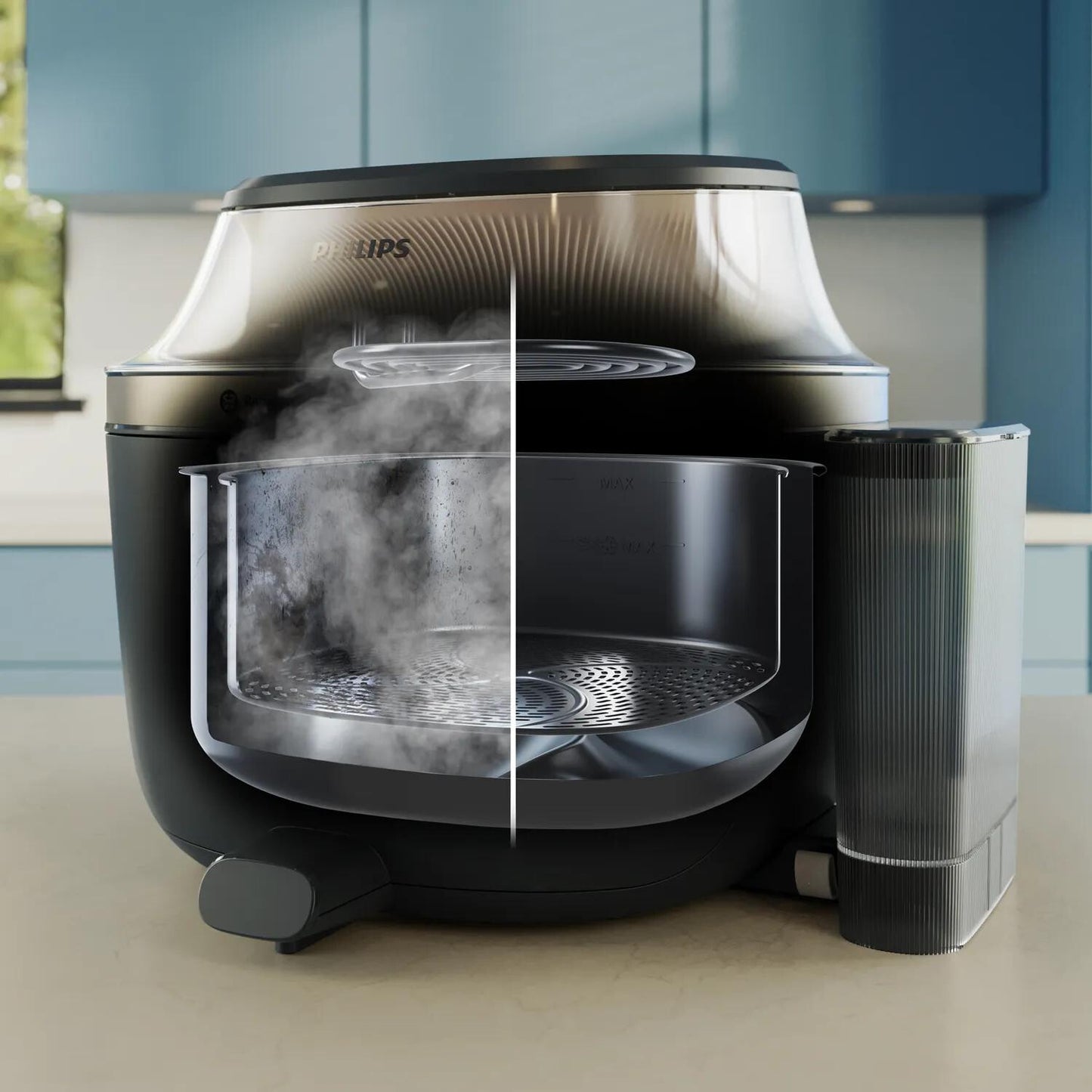 Philips 5000 series Novaplus Airfryer 5000-serie met Stoomfunctie en uitschuifbare rail 7,2 l