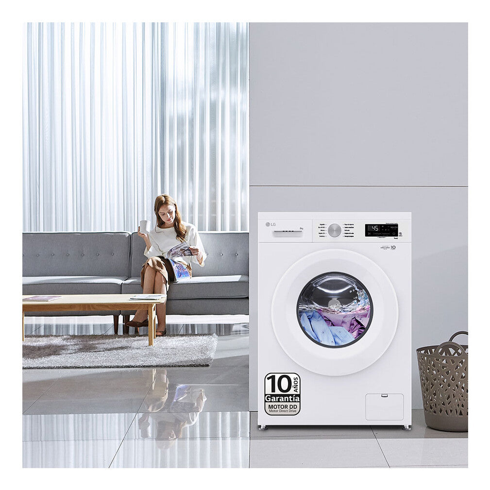 LG F4X1008NWH wasmachine Voorlader 8 kg 1350 RPM Wit