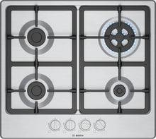Bosch Serie 4 PGH6B5K90N kookplaat Roestvrijstaal Ingebouwd 60 cm Gaskookplaat 4 zone(s)