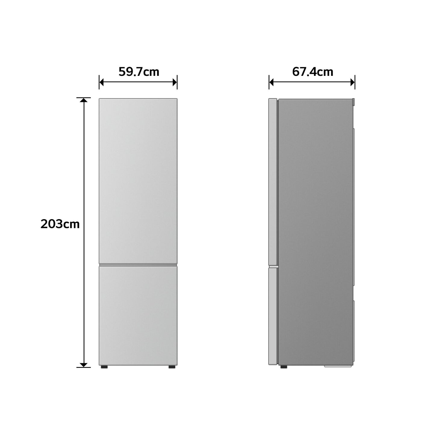 LG GBBS322BPY Vrijstaand 375 l Zilver