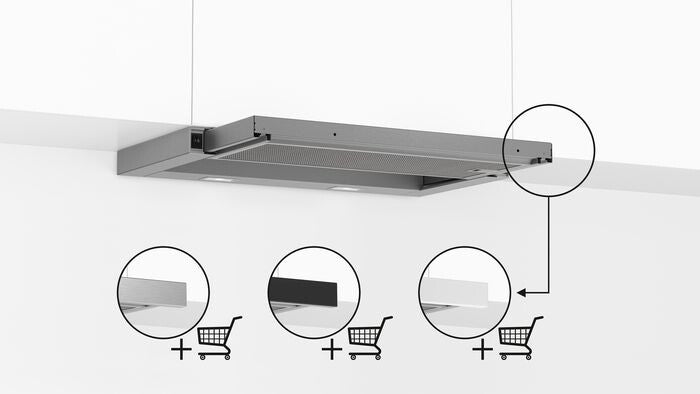 Bosch DFL064W54 afzuigkap Semi-inbouw (uittrekbaar) Metallic, Zilver 394 m³/uur