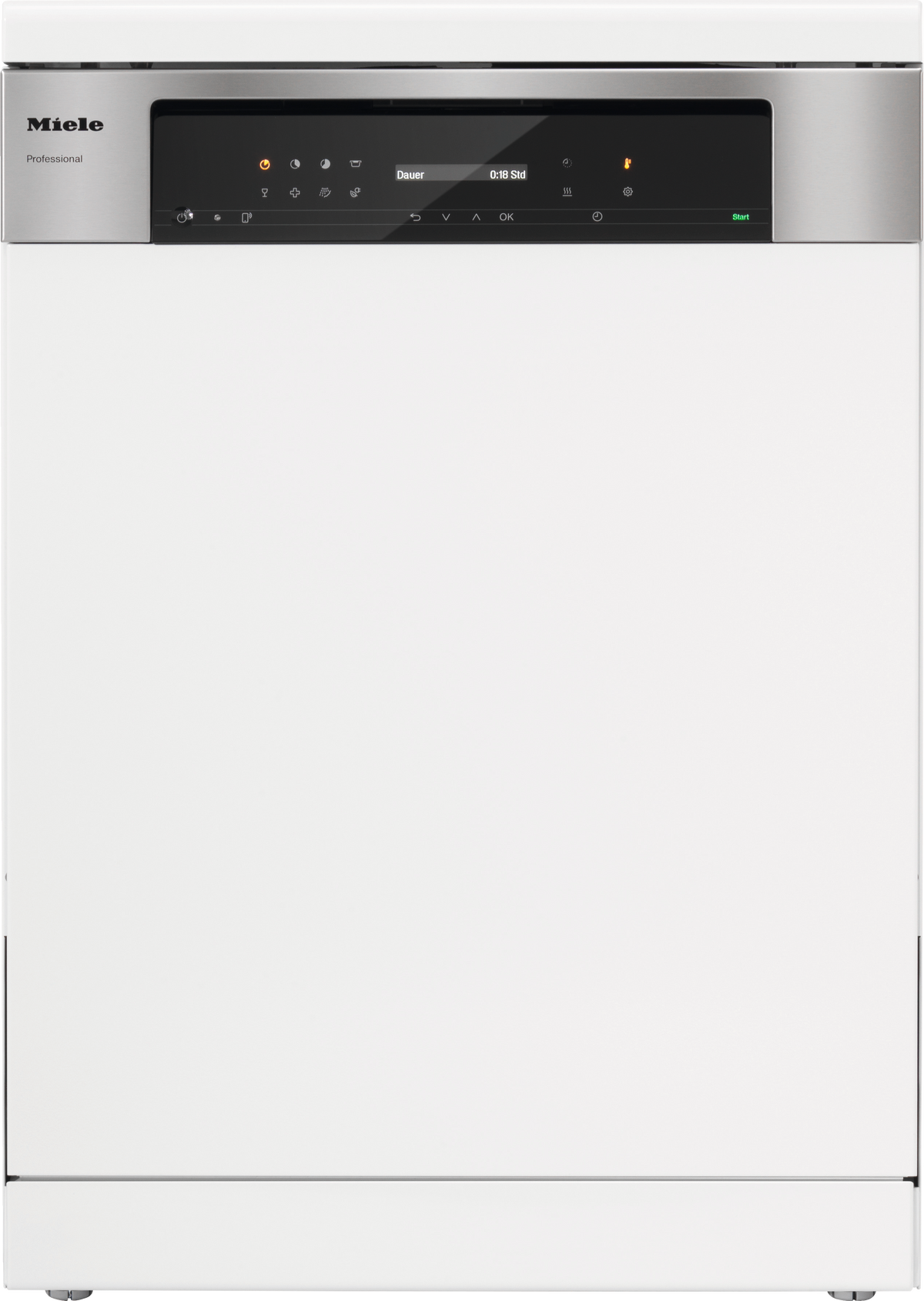 Miele PFD 101 briljantwit vrijstaande bedrijfsafwasautomaat, vooraanzicht
