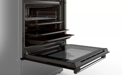 Bosch Serie 4 HLN39A050U fornuis Vrijstaand fornuis Electrisch Inductiekookplaat zones Zwart, Grijs