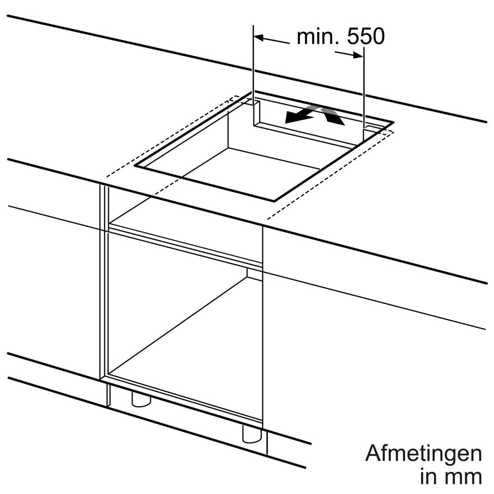 Bosch Serie 4 PIE63KBB5E kookplaat Zwart Aanrecht 60 cm Inductiekookplaat zones 4 zone(s)