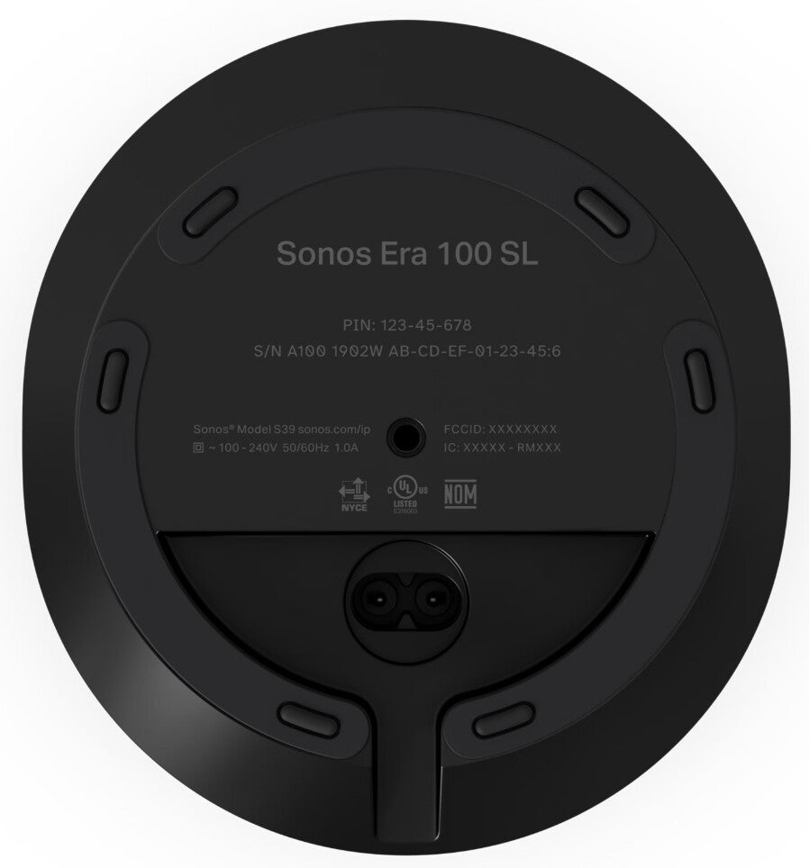 Sonos Era 100 SL Volledig bereik Zwart Bedraad en draadloos