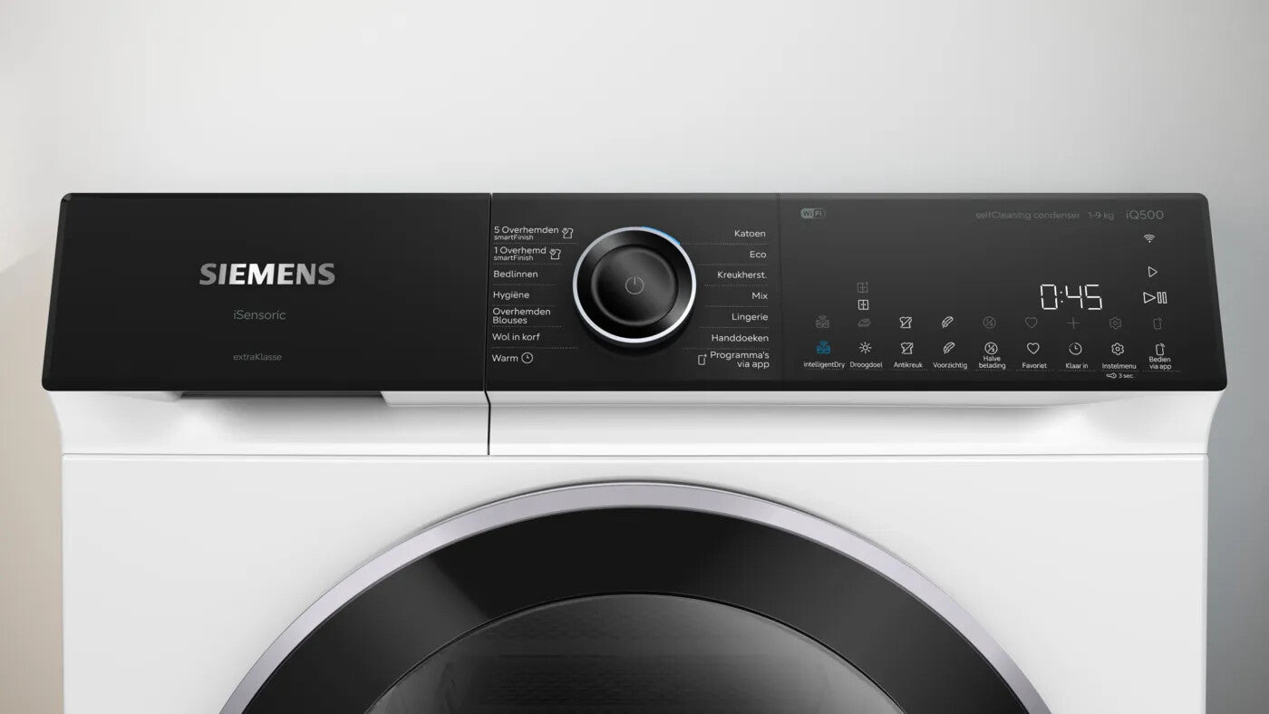 Siemens iQ500 WQ45H2A9NL wasdroger Vrijstaand Voorlader 9 kg Zwart, Wit