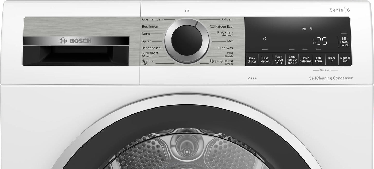 Bosch Serie 6 WQG235D2NL wasdroger Vrijstaand Voorlader 8 kg Wit