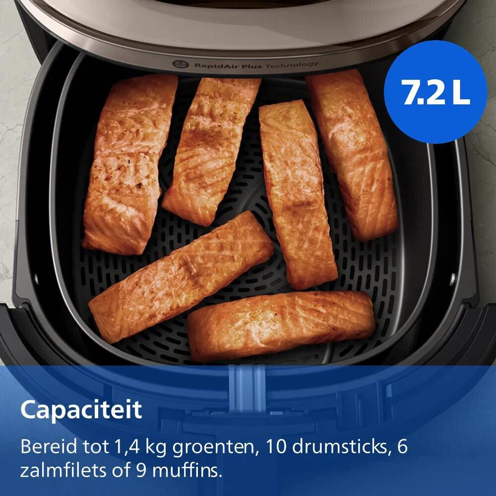 Philips 5000 series Novaplus Airfryer 5000-serie met Stoomfunctie en uitschuifbare rail 7,2 l