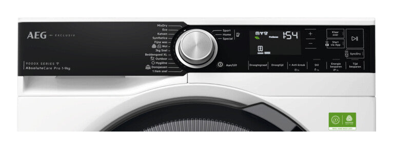 AEG Series 9000 TR97MUNCHEN wasdroger Vrijstaand Voorlader 9 kg Wit