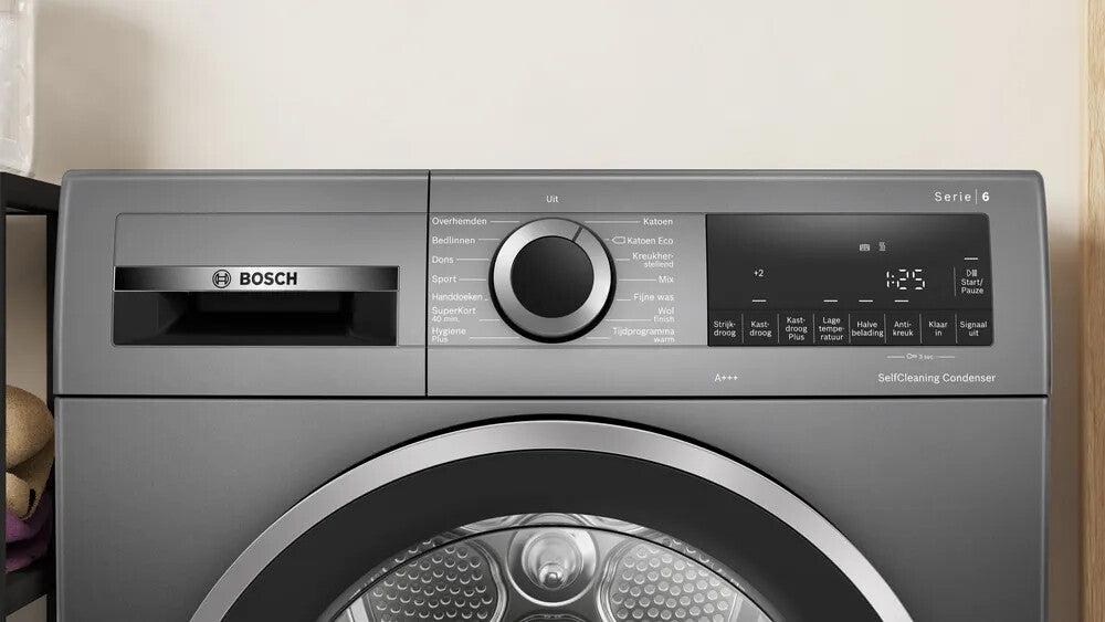 Bosch Serie 6 WQG235DINL wasdroger Vrijstaand Voorlader 8 kg Grijs