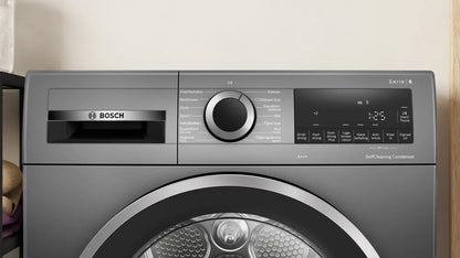 Bosch Serie 6 WQG235DINL wasdroger Vrijstaand Voorlader 8 kg Grijs