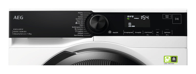 AEG Series 8000 TR86TRIER wasdroger Vrijstaand Voorlader 8 kg Wit