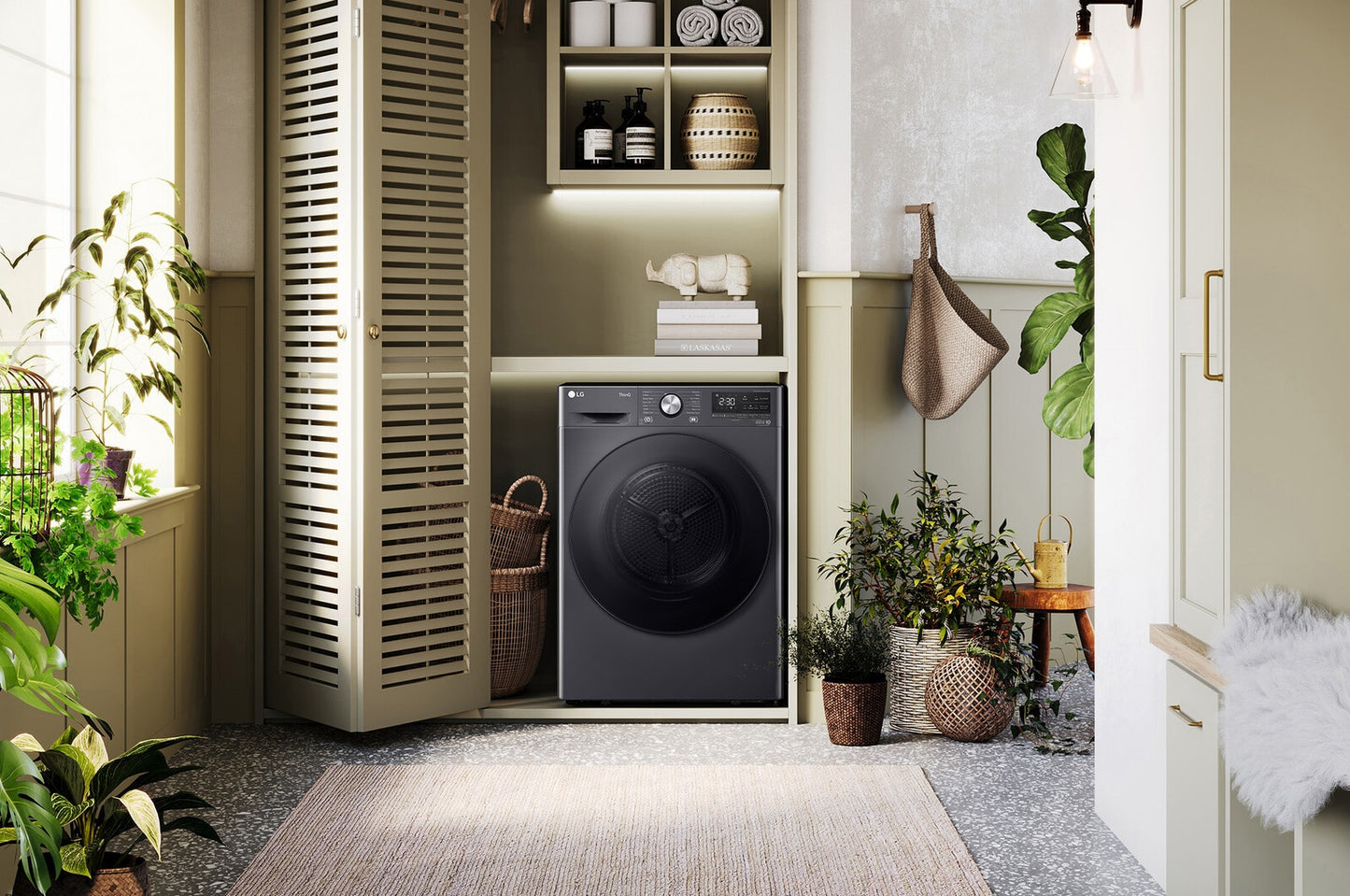 LG RH90V9ZVEN wasdroger Vrijstaand Voorlader 9 kg Zwart