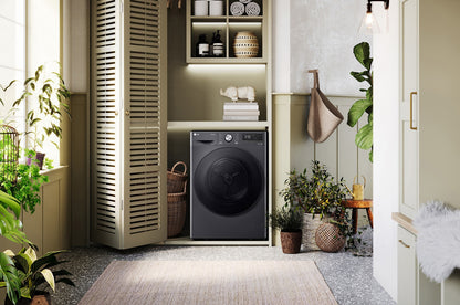 LG RH90V9ZVEN wasdroger Vrijstaand Voorlader 9 kg Zwart