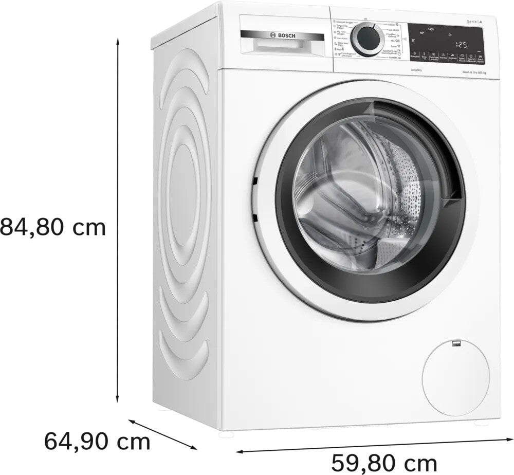 Bosch Serie 4 WNA13400NL Was-droogcombinatie Vrijstaand Voorlader Wit