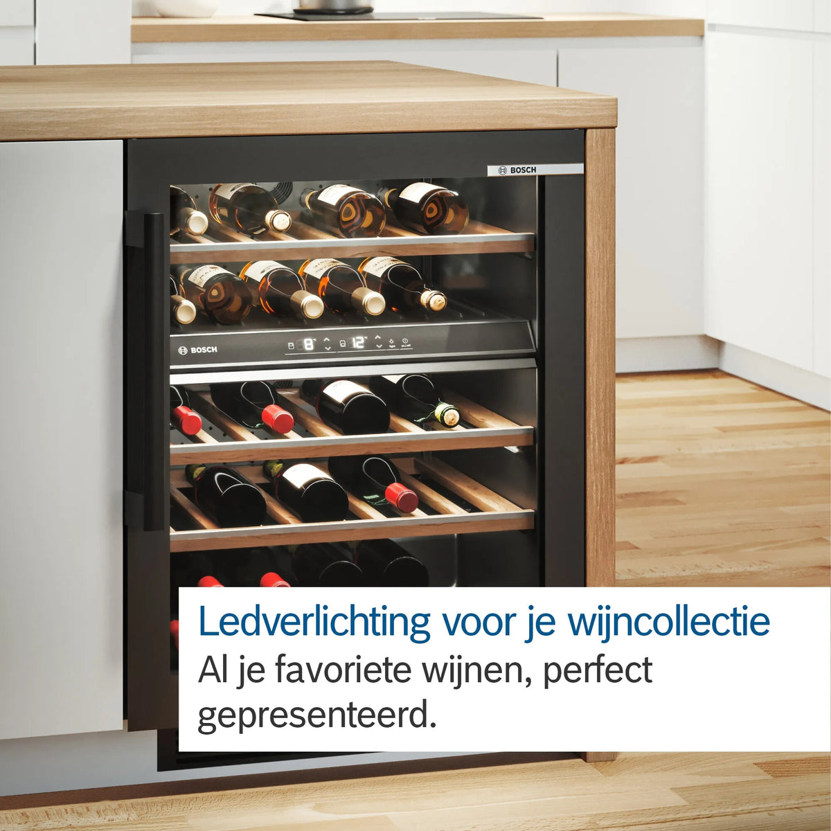 Bosch Serie 6 KWK36ABGA wijnkoeler Compressorwijnkoeler Vrijstaand Zwart 199 fles(sen)