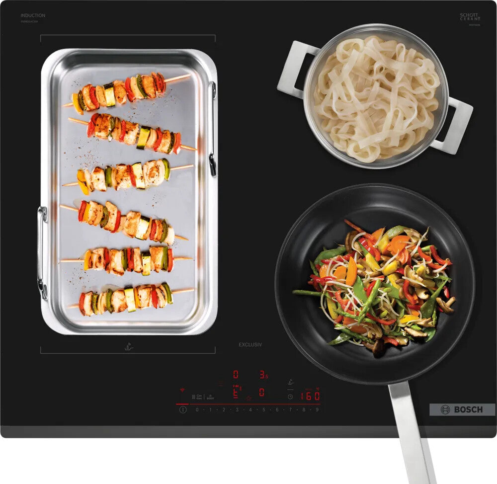 Bosch Serie 6 PVS631HC1M kookplaat Zwart Ingebouwd 59.2 cm Inductiekookplaat zones 4 zone(s)