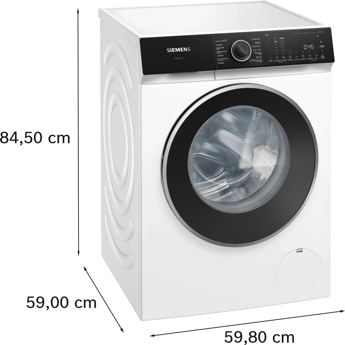 Siemens iQ500 WG46H207NL wasmachine Voorlader 9 kg 1600 RPM Wit