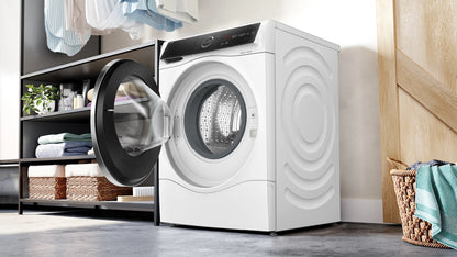 Bosch Serie 8 WNC254A0NL Was-droogcombinatie Vrijstaand Voorlader Zwart, Wit