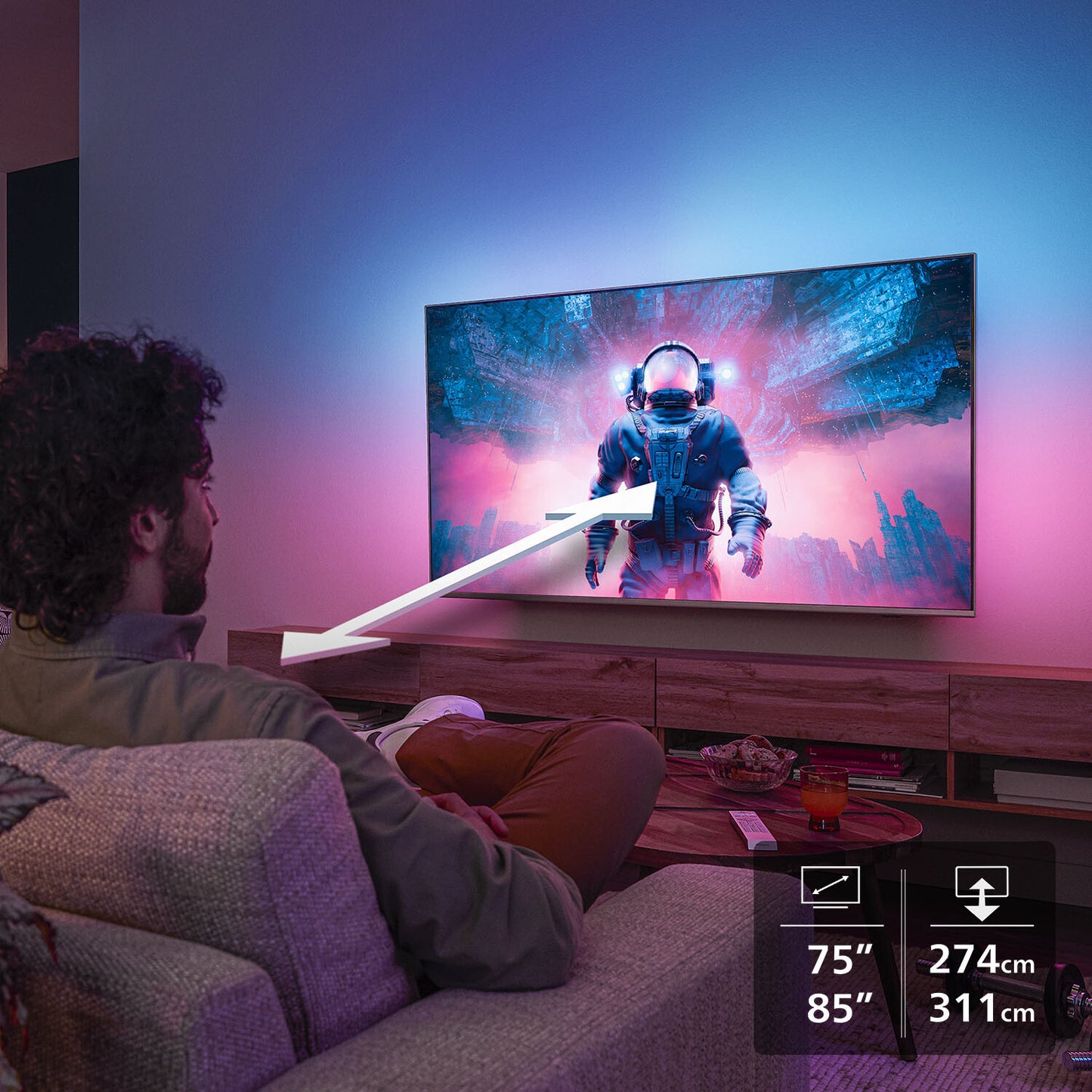 Philips 8500 series 75PUS850012 190,5 cm (75") 4K Ultra HD Smart TV Wifi Zwart
