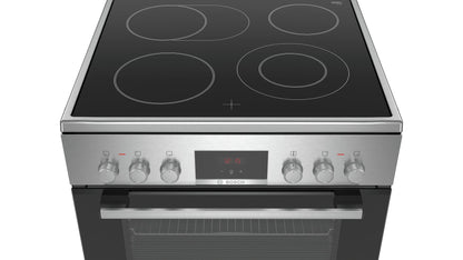 Bosch Serie 4 HKR39C250 fornuis Vrijstaand fornuis Electrisch Keramisch Zwart, Grijs