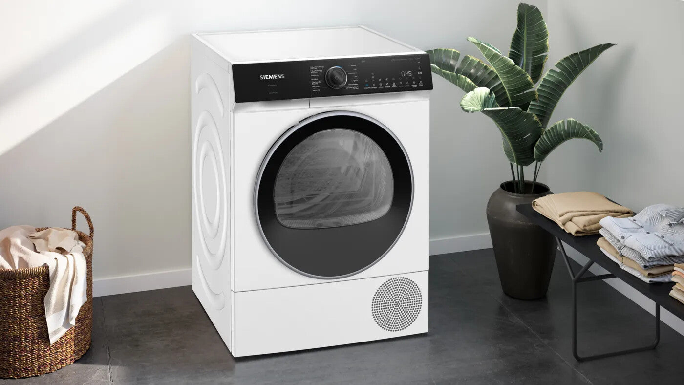 Siemens iQ500 WQ45H2A9NL wasdroger Vrijstaand Voorlader 9 kg Zwart, Wit
