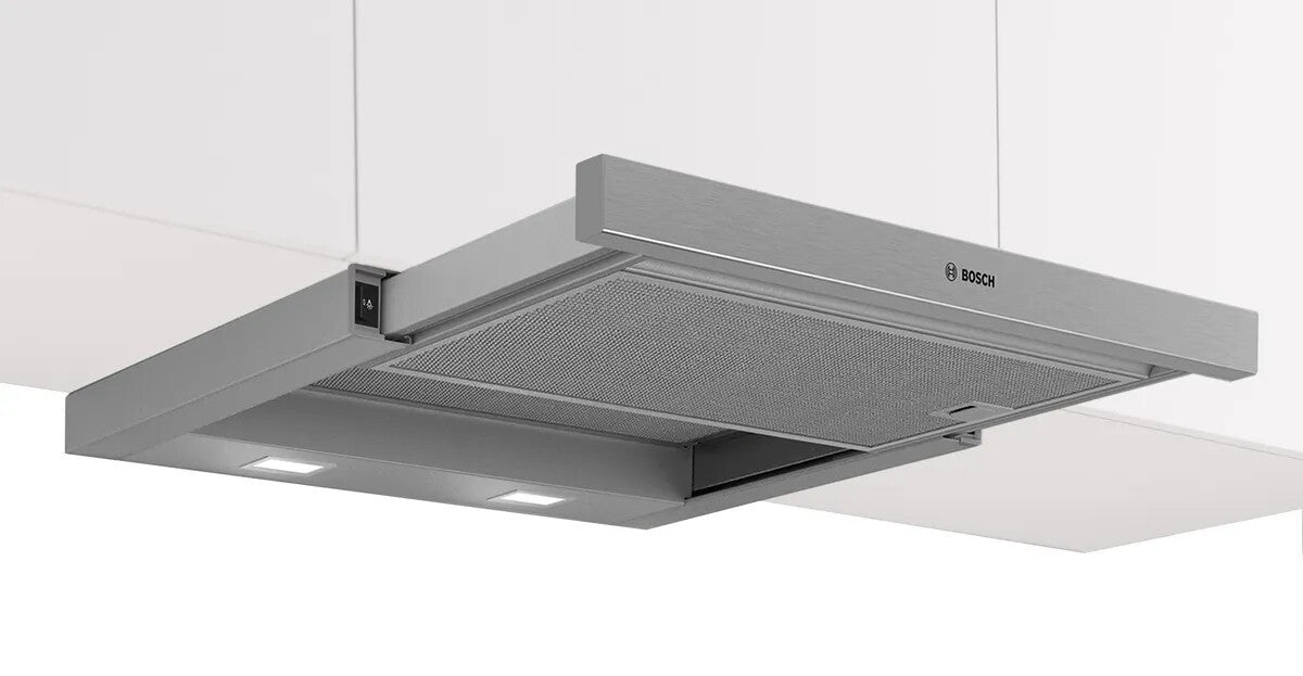 Bosch Serie 2 DFM064W55 afzuigkap Semi-inbouw (uittrekbaar) Metallic, Zilver 394 m³/uur