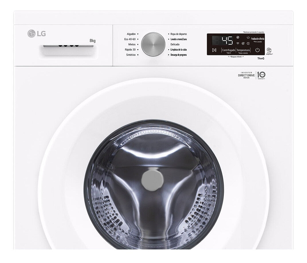 LG F4X1008NWH wasmachine Voorlader 8 kg 1350 RPM Wit