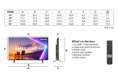 Philips 43PUS8500/12 tv 109,2 cm (43") 4K Ultra HD Smart TV Wifi Zwart